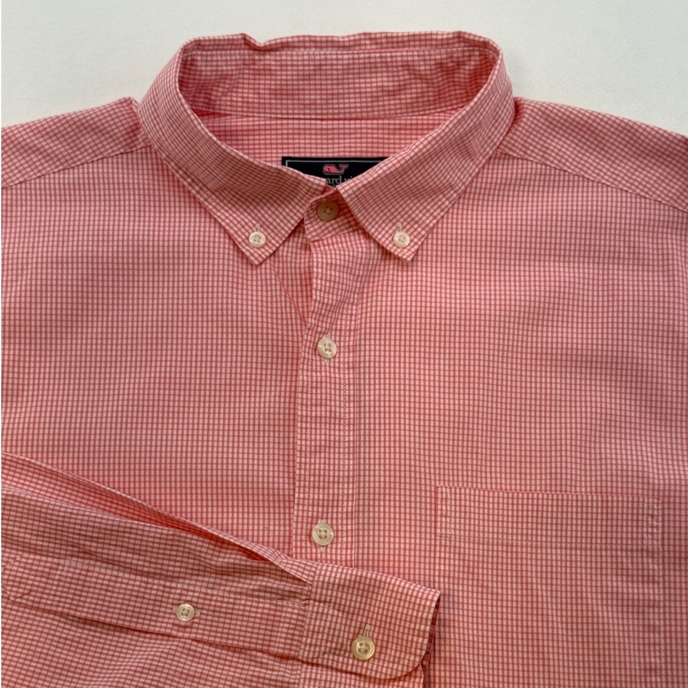 Vineyard Vines Mens Classic Fit Murray Shirt Red Gingham Button Down L Stretch